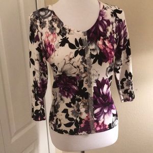 WHBM purple button up sweater